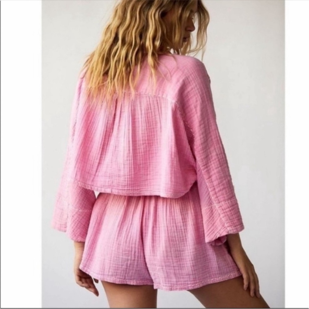 Free People Elora Lounge Top Bubble Gum Size XL - Picture 3 of 11